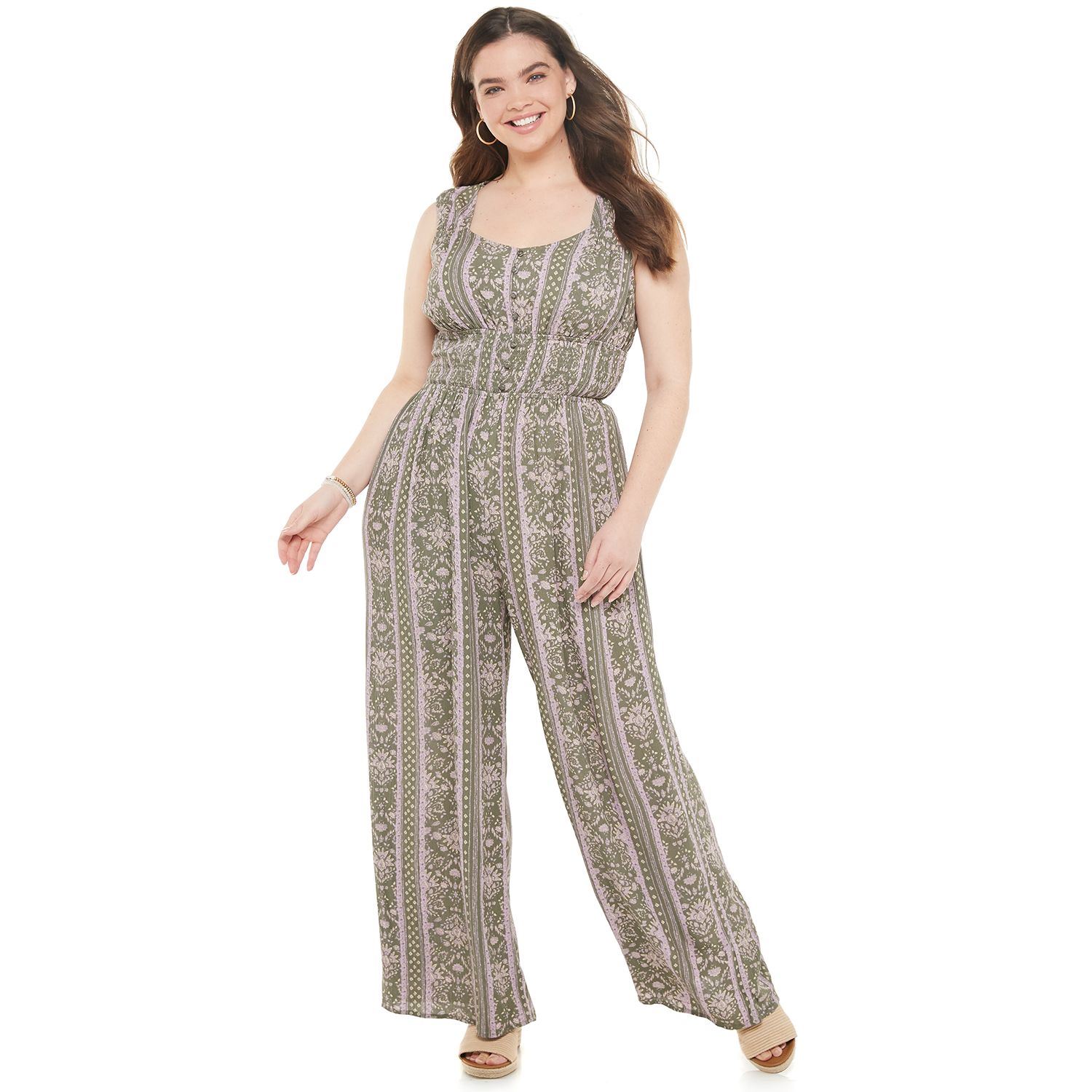 smocked bodice jumpsuit