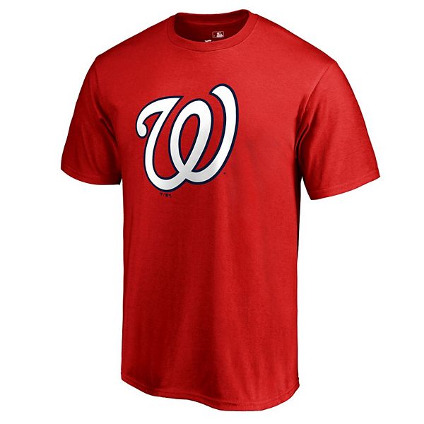 Men S Fanatics Branded Red Washington Nationals Primary Logo T Shirt