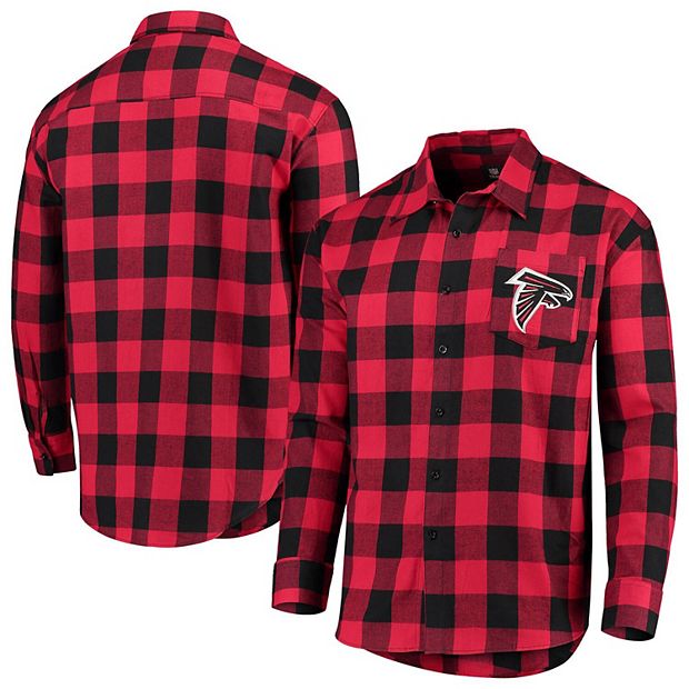 Men's Red Atlanta Falcons Large Check Flannel Button-Up Shirt