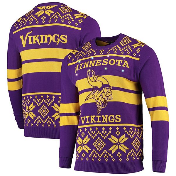 Men's Purple/Gold Minnesota Vikings Light Up Ugly Sweater