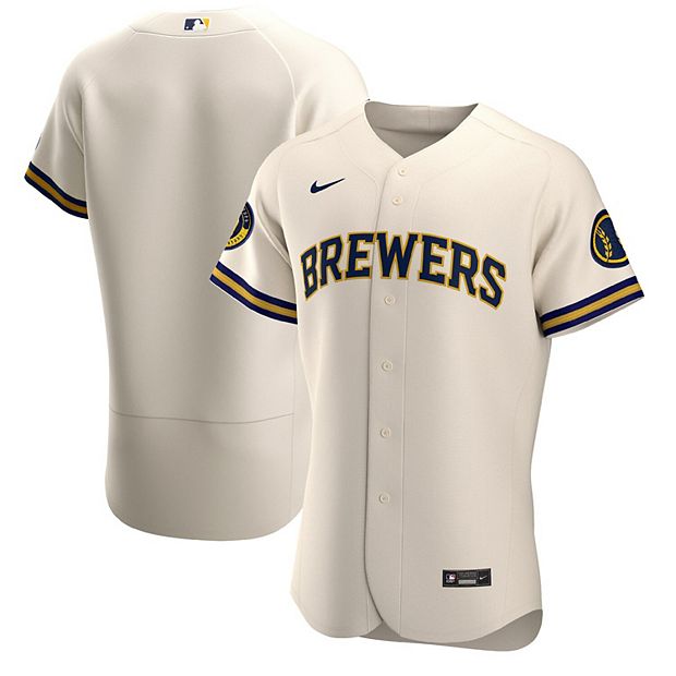 Men's Nike Cream Milwaukee Brewers Alternate 2020 Authentic Team Jersey