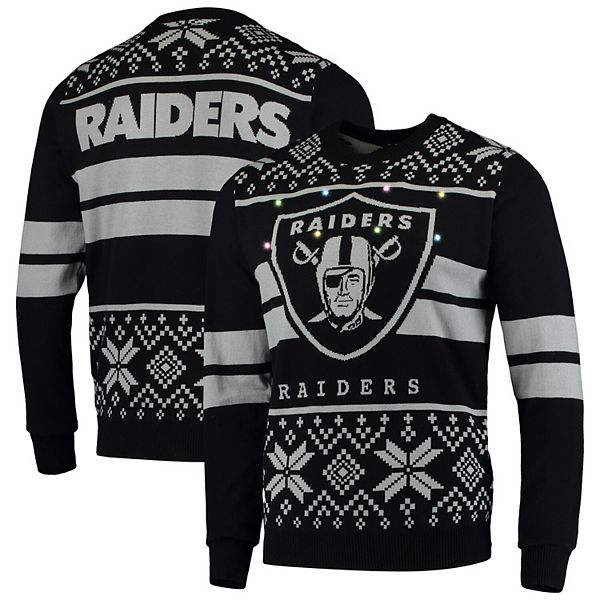 Raiders Skull Santa Hat Ugly Christmas Sweater For Fans