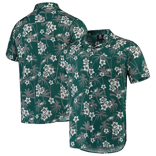 FOCO Philadelphia Eagles NFL Mens Black Floral Button Up Shirt - XL