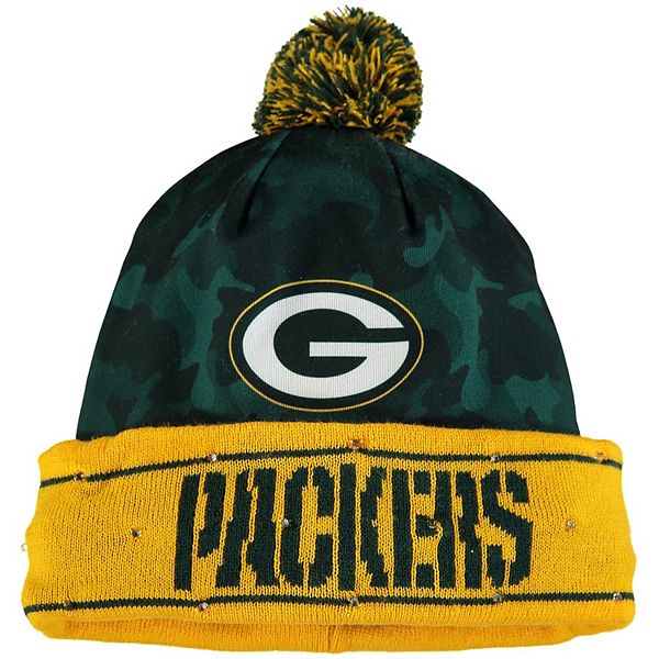 Green Bay Packers NFL Cropped Logo Light Up Knit Beanie