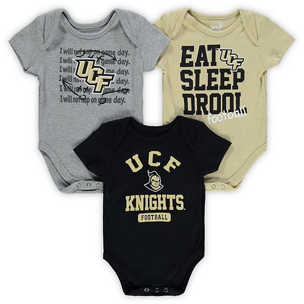 Newborn & Infant Red/Yellow Kansas City Chiefs Eat Sleep Drool Football  Three-Piece Bodysuit Set