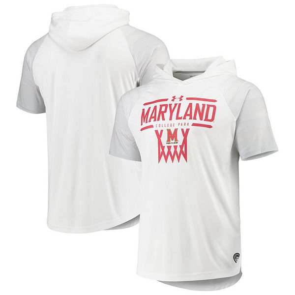 Men's Under Armour Black Maryland Terrapins On-Court Basketball Shooting  Hoodie Raglan Performance T-Shirt