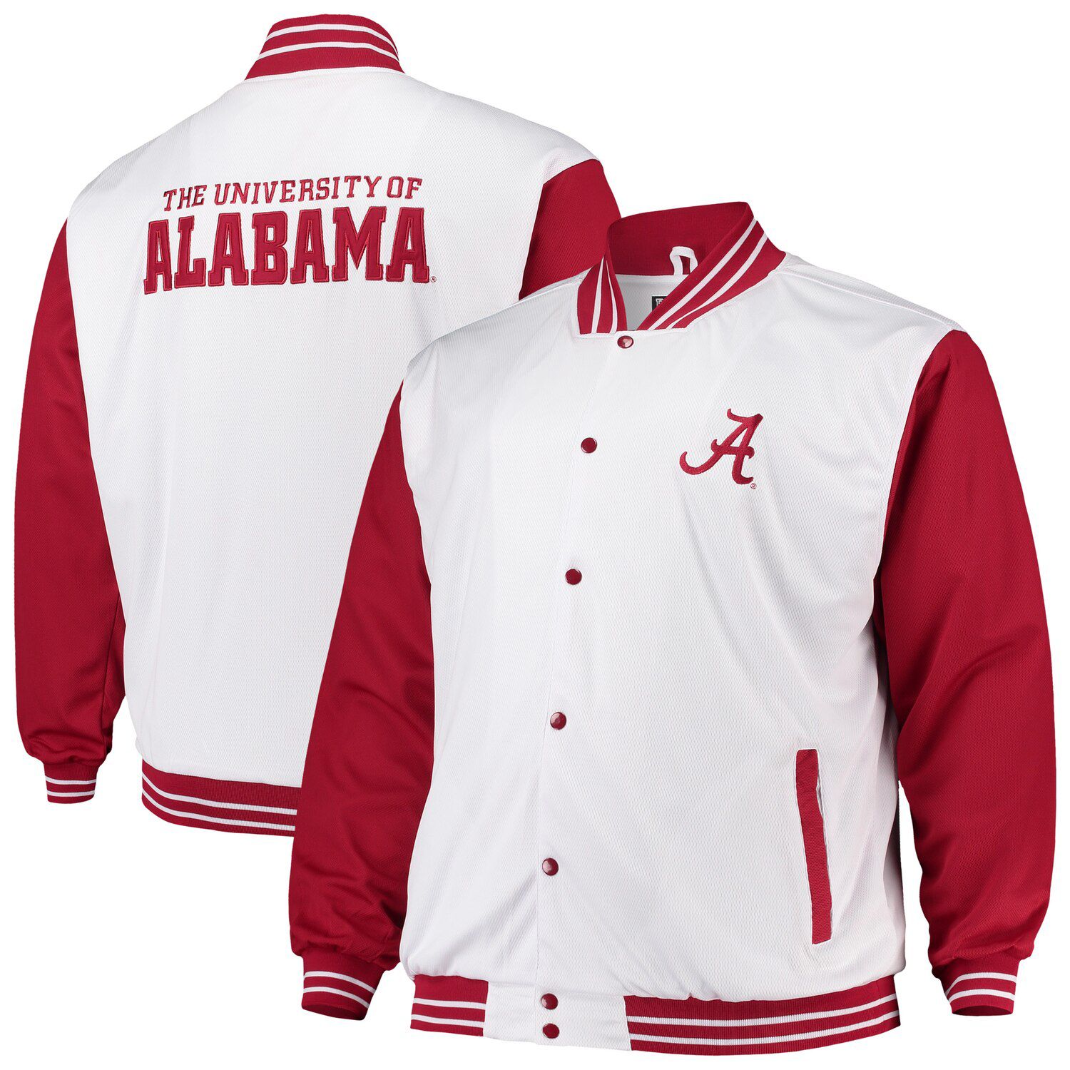 crimson varsity jacket