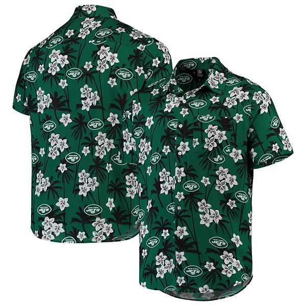 Men's Green New York Jets Floral Woven Button-Up Shirt