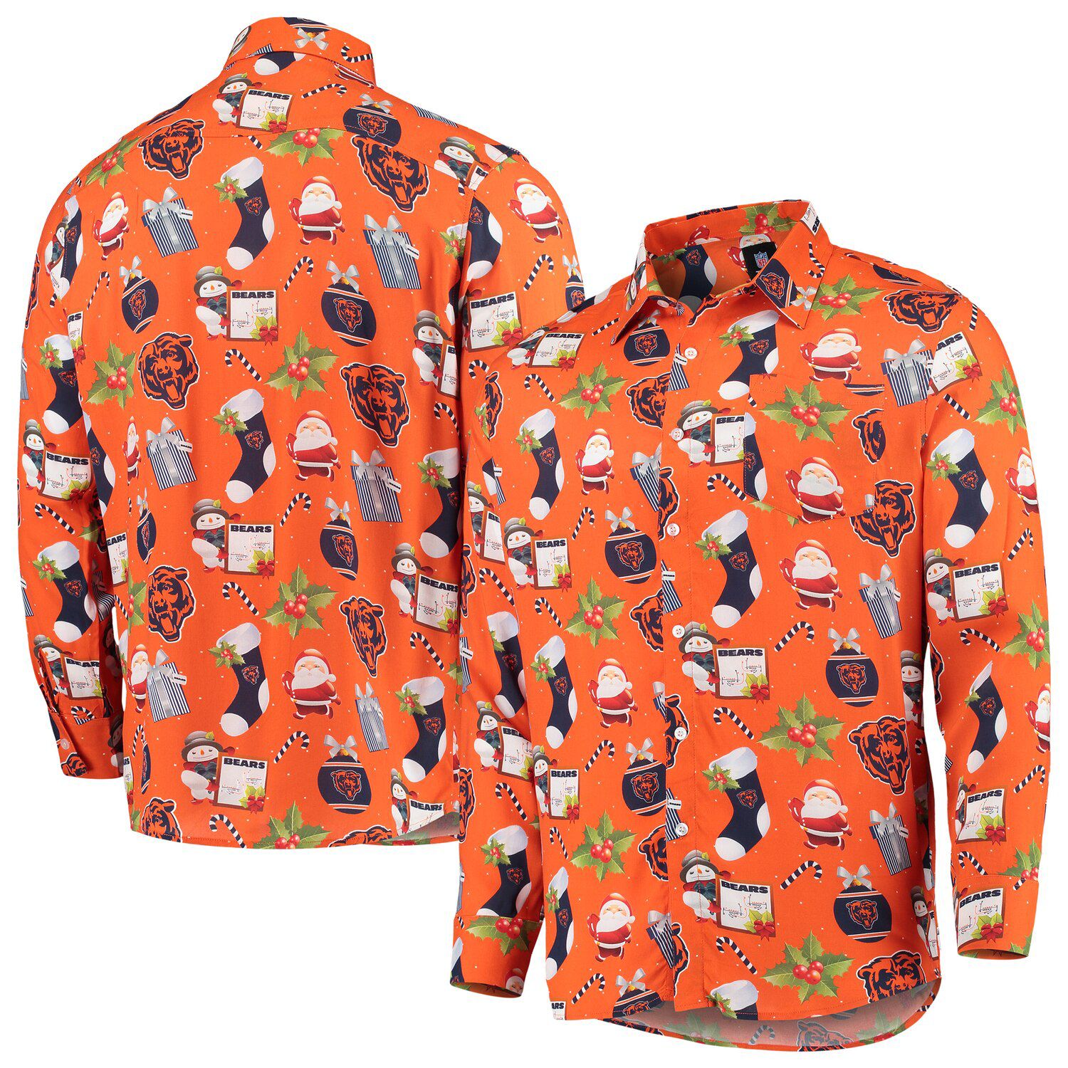 chicago bears button up shirt