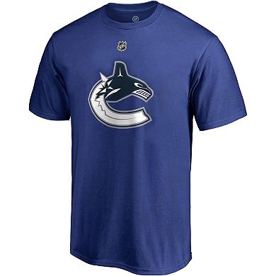 Men's Fanatics Branded Elias Pettersson Blue Vancouver Canucks Team Authentic Stack Name & Number T-Shirt
