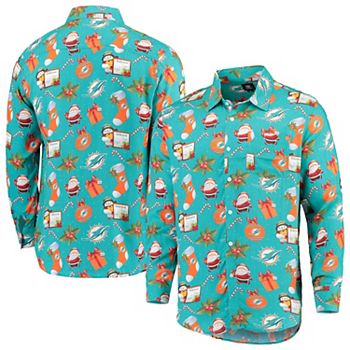 Men's Miami Dolphins FOCO Aqua Thematic Button-Up Shirt