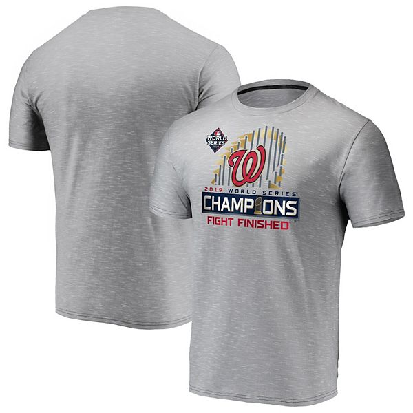 Men's Washington Nationals Fanatics Branded Gray 2019 World Series  Champions Locker Room Space Dye T-Shirt