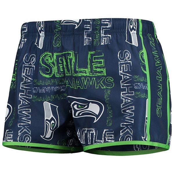 Women's Black/Blue Broward Seahawks Plus Size Logo Bike Shorts