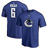 Men's Fanatics Branded Brock Boeser Blue Vancouver Canucks Team Authentic Stack Name & Number T-Shirt