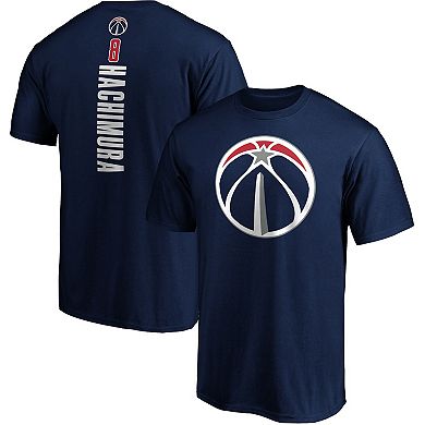 Men's Fanatics Branded Rui Hachimura Navy Washington Wizards Playmaker Name & Number Team Logo T-Shirt