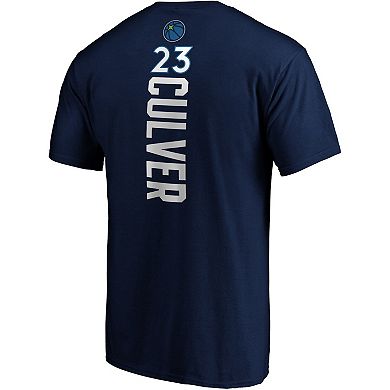 Men's Fanatics Branded Jarrett Culver Navy Minnesota Timberwolves Playmaker Name & Number Logo T-Shirt