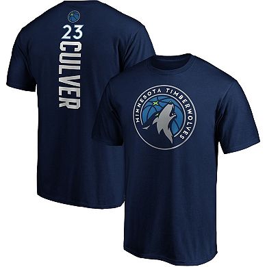 Men's Fanatics Branded Jarrett Culver Navy Minnesota Timberwolves Playmaker Name & Number Logo T-Shirt