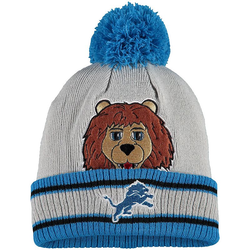 UPC 194462020826 product image for Preschool Silver Detroit Lions Mascot Cuffed Knit Hat with Pom | upcitemdb.com