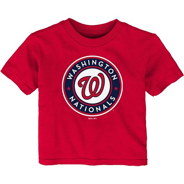 Infant Red Washington Nationals Team Primary Logo T-Shirt