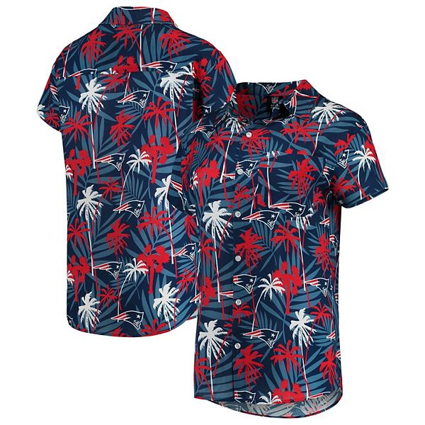 Women's Navy New England Patriots Floral Harmonic Button-Up Shirt