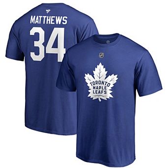 Men's Fanatics Branded Auston Matthews Blue Toronto Maple Leafs Team Authentic Stack Name & Number T-Shirt