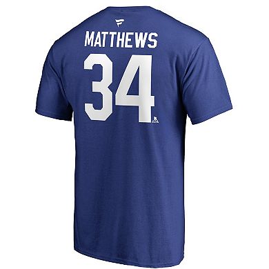 Men's Fanatics Branded Auston Matthews Blue Toronto Maple Leafs Team Authentic Stack Name & Number T-Shirt