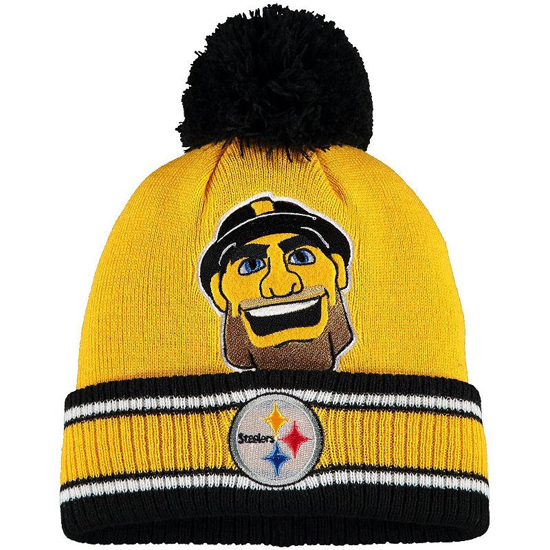 UPC 194462020932 product image for Preschool Gold Pittsburgh Steelers Mascot Cuffed Knit Hat with Pom | upcitemdb.com