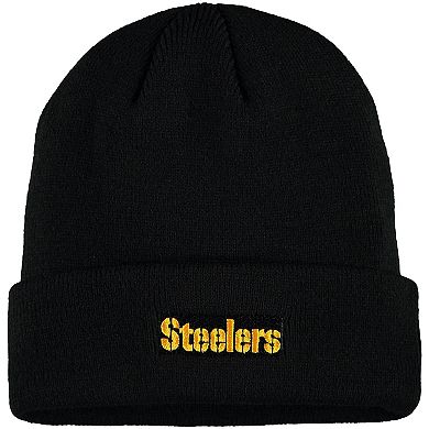 Youth Black Pittsburgh Steelers Basic Cuffed Knit Hat
