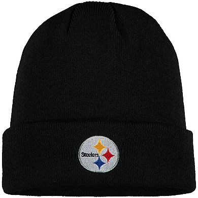 Youth Black Pittsburgh Steelers Basic Cuffed Knit Hat