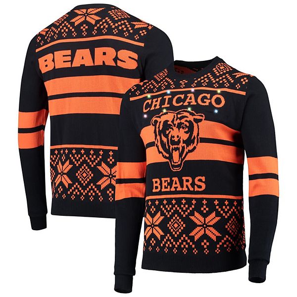 Men's Navy/Orange Chicago Bears Light Up Ugly Sweater