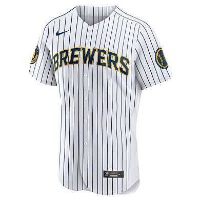 Men's Nike White Milwaukee Brewers Alternate Authentic Team Jersey