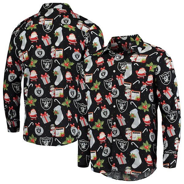 Las Vegas Raiders Floral Woven Button-Up Shirt - Black