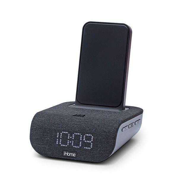 iHome Timebase Bluetooth Alarm Clock with Wireless and USB Charging