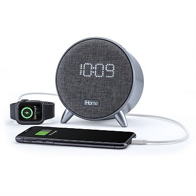 iHome Power Clock Bluetooth Alarm Clock with Dual USB Charging & Nightlight