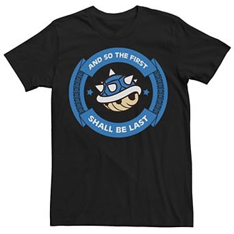 Men's Nintendo Mario Kart Blue Shell Circle Text Graphic Tee