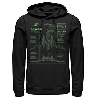 Men's Nintendo Star Fox Zero Arwing Schematics Poster Hoodie
