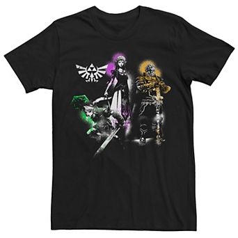 Men's Nintendo Zelda Link Princess Ganondorf Paint Splotch Graphic Tee