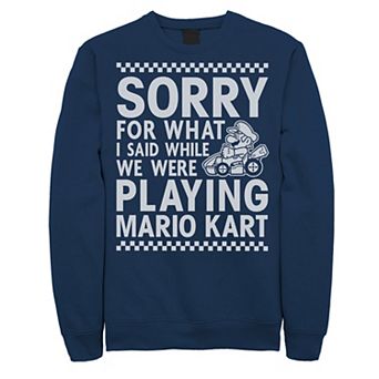 Men's Nintendo Mario Kart Checkered Sorry Sweatshirt