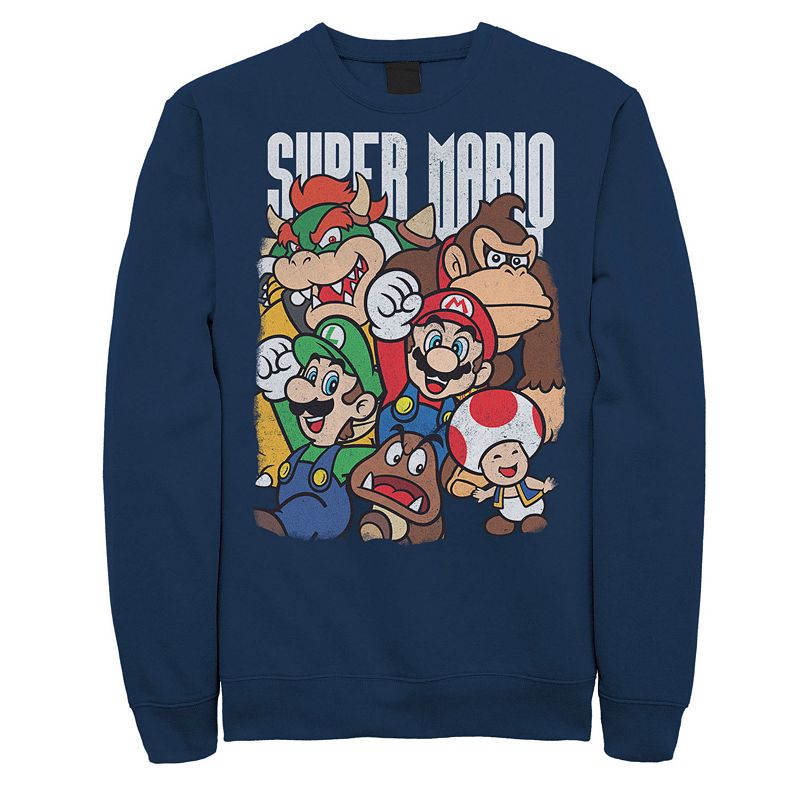 Men's Nintendo Super Mario Character Compilation Sweatshirt, 