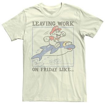 Men's Nintendo Super Mario Leaving Work On Friday Like Graphic Tee