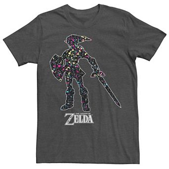 Men's Nintendo Zelda Link Silhouette Paint Splat Graphic Tee