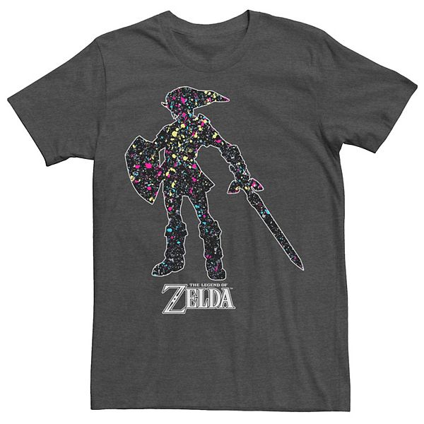 Men's Nintendo Zelda Link Silhouette Paint Splat Graphic Tee