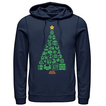 Men's Nintendo Super Mario Item Characters Christmas Tree Hoodie