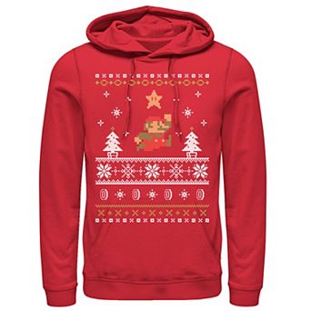 Men's Nintendo Super Mario Mario Snow Level Ugly Christmas Hoodie