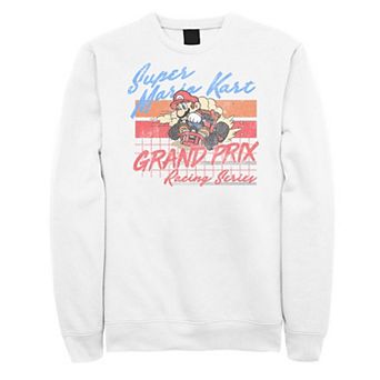 Men's Nintendo Mario Kart Racing Retro Drift Distressed Sweatshirt
