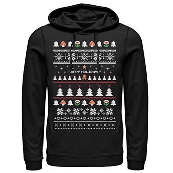 Men's Nintendo Super Mario Happy Holidays Pixels Hoodie