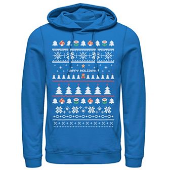 Men's Nintendo Super Mario Happy Holidays Pixels Hoodie
