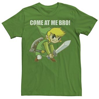 Men's Nintendo Legend Of Zelda Come At Me Bro! Link Action Pose Tee