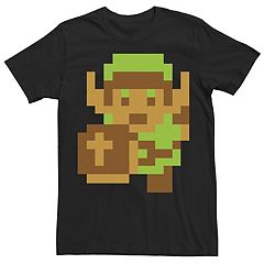 Legend of Zelda Link pixelated illustration, The Legend of Zelda