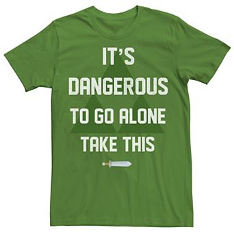 Men's Nintendo Legend Of Zelda Its Dangerous Alone Triforce Tee